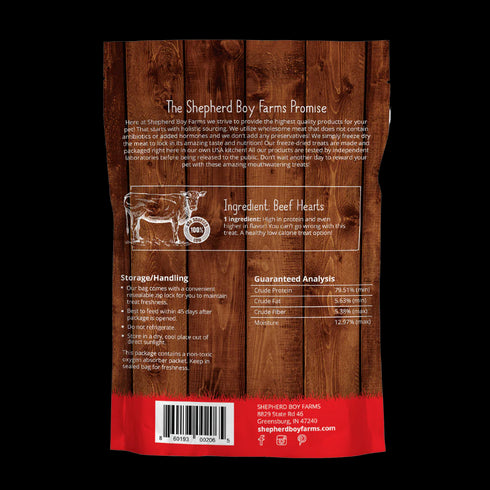 Shepherd Boy Farms Freeze Dried Raw Dog Treats - Beef Heart - 8oz